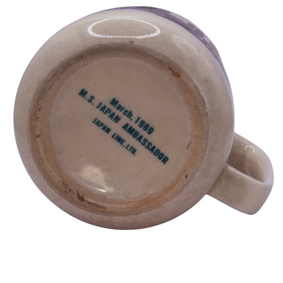 Vtg 1969 Japan Ambassador Skyline Mug Brown Orange Cityscape Ceramic Coffee Cup - Picture 3 of 7